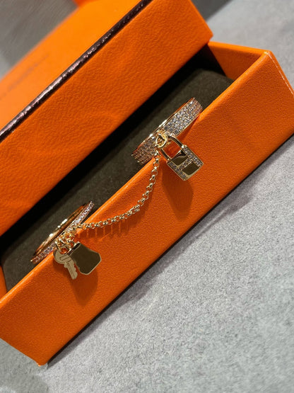 [Plus&Max]HM KELLY CLOCHETTE DOUBLE RING IN  WITH DIAMONDS