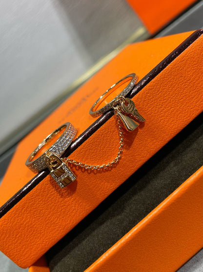 [Plus&Max]HM KELLY CLOCHETTE DOUBLE RING IN  WITH DIAMONDS
