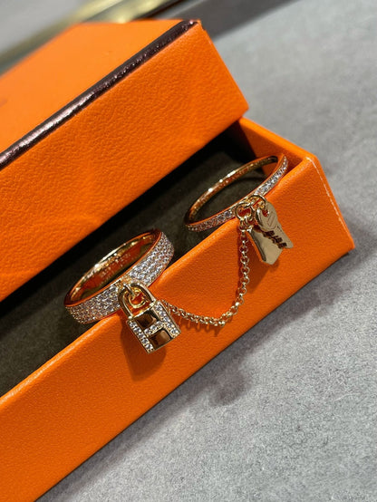 [Plus&Max]HM KELLY CLOCHETTE DOUBLE RING IN  WITH DIAMONDS
