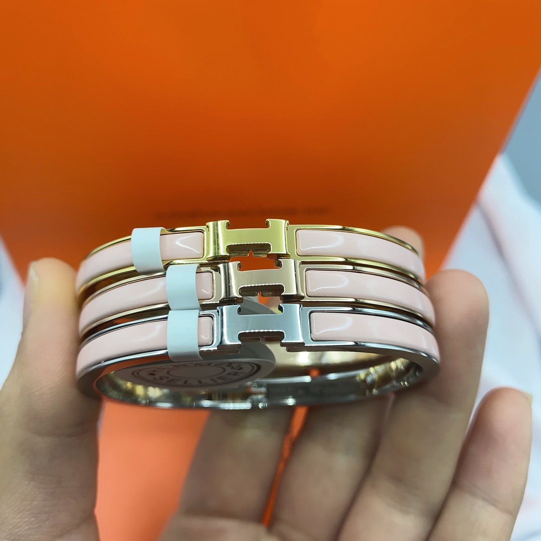 [Plus&Max]CLASSIC HM CLIC  PINK 8MM ENAMEL BRACELET