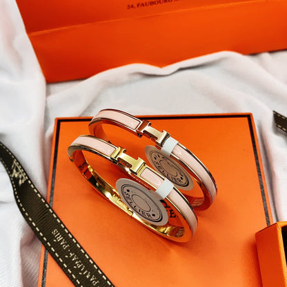 [Plus&Max]CLASSIC HM CLIC  PINK 8MM ENAMEL BRACELET