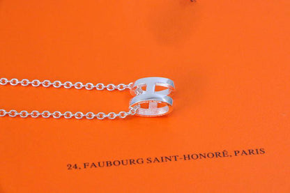 [Plus&Max]HM NECKLACE H LETTER OVAL SERIES