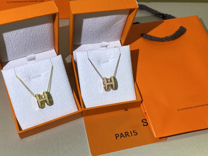 [Plus&Max]HM CLIC YELLOW ENAMEL GOLD NECKLACE