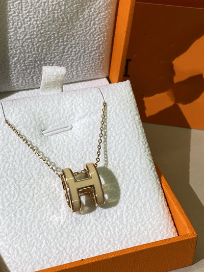 [Plus&Max]HM CLIC YELLOW ENAMEL GOLD NECKLACE