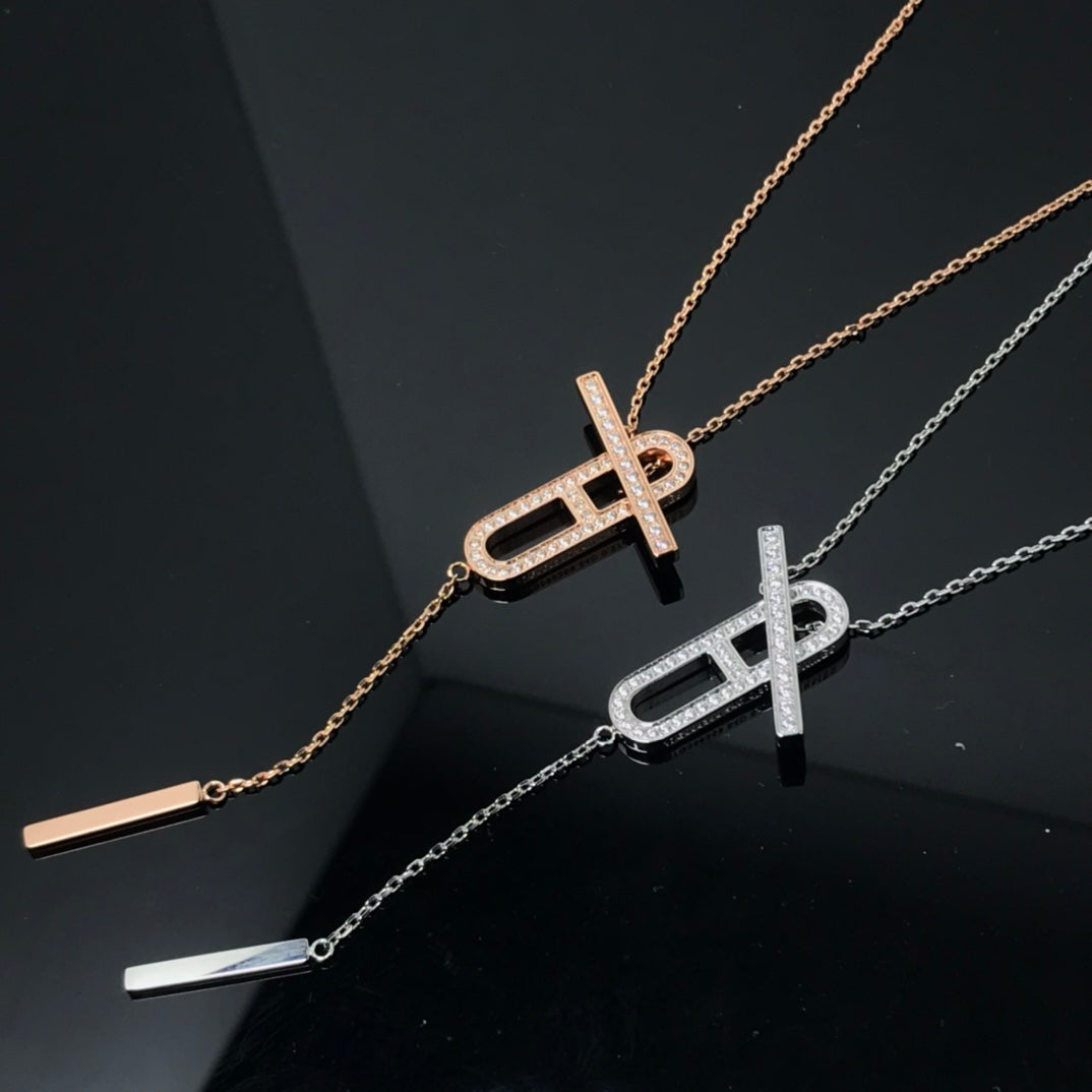 [Plus&Max]HM NECKLACE PLATINUM ROSE GOLD DIAMOND