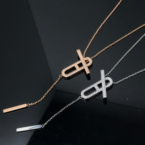[Plus&Max]HM NECKLACE PLATINUM ROSE GOLD DIAMOND