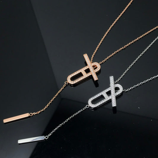 [Plus&Max]HM NECKLACE PLATINUM ROSE GOLD DIAMOND
