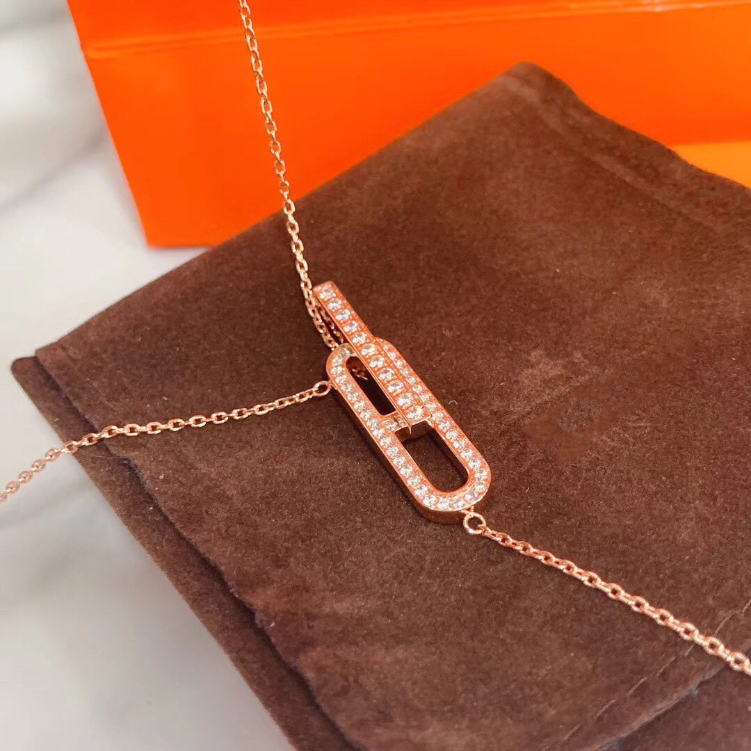 [Plus&Max]HM NECKLACE PLATINUM ROSE GOLD DIAMOND
