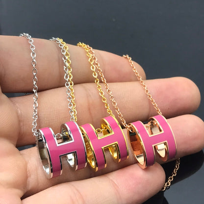 [Plus&Max]H NECKLACE PINK
