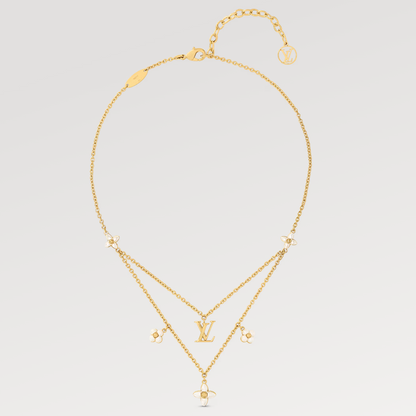 [Plus&Max]FLOWERGRAM GOLD MOP DOUBLE ROW NECKLACE
