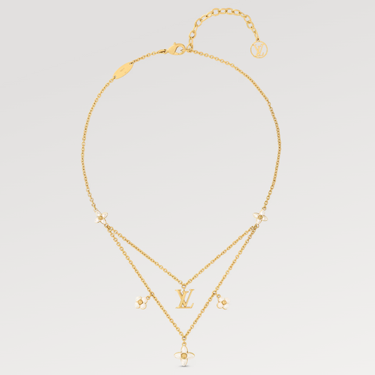 [Plus&Max]FLOWERGRAM GOLD MOP DOUBLE ROW NECKLACE