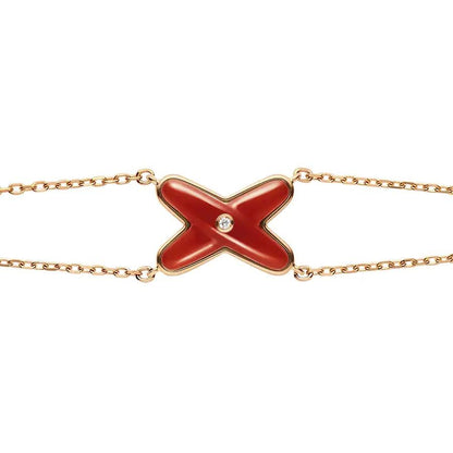 [Plus&Max]JEUX BRACELET CARNELIAN PINK GOLD 1 DIAMOND