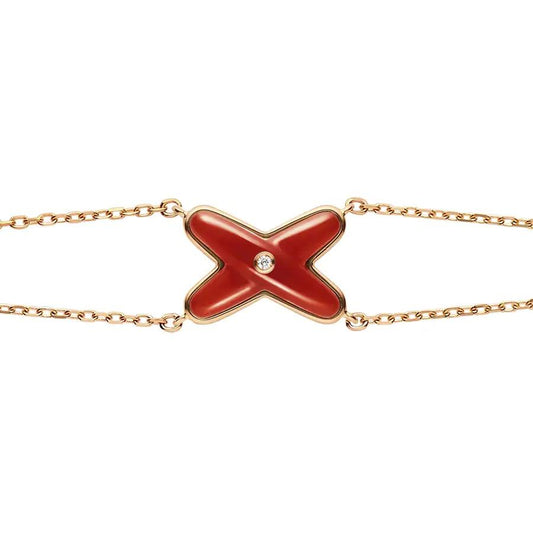 [Plus&Max]JEUX BRACELET CARNELIAN PINK GOLD 1 DIAMOND