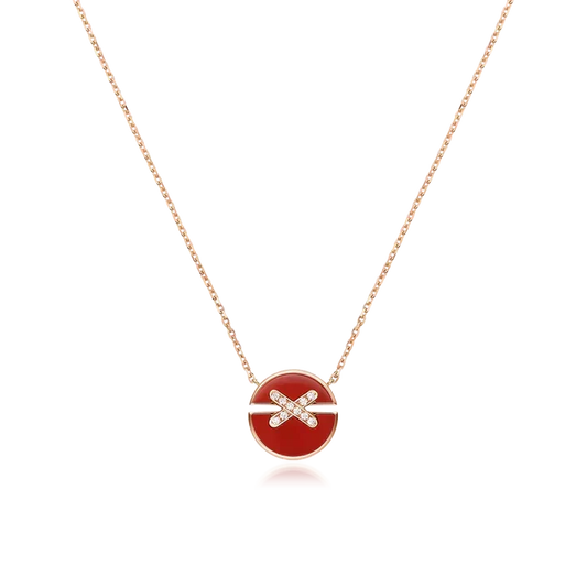 [Plus&Max]JEUX DE ROSE GOLD DIAMOND NECKLACE