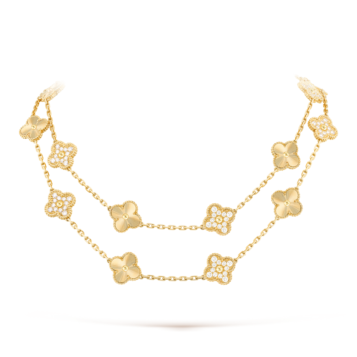 [Plus&Max]CLOVER 20 MOTIFS LASER DIAMOND NECKLACE
