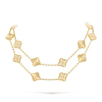 [Plus&Max]CLOVER 20 MOTIFS LASER DIAMOND NECKLACE