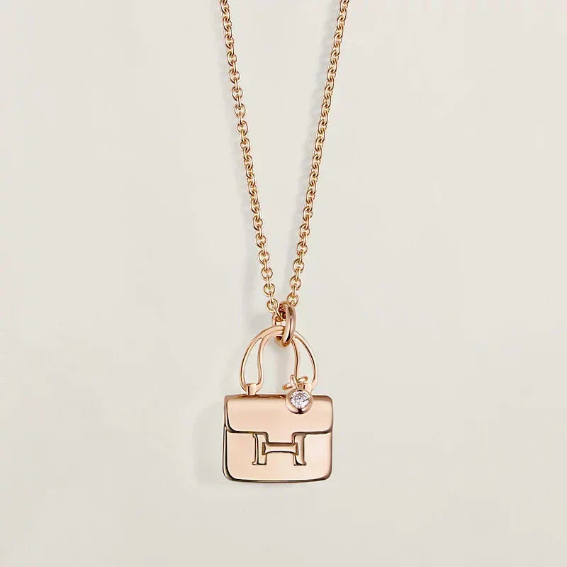 [Plus&Max]AMULETTE PEDANT ROSE GOLD NECKLACE