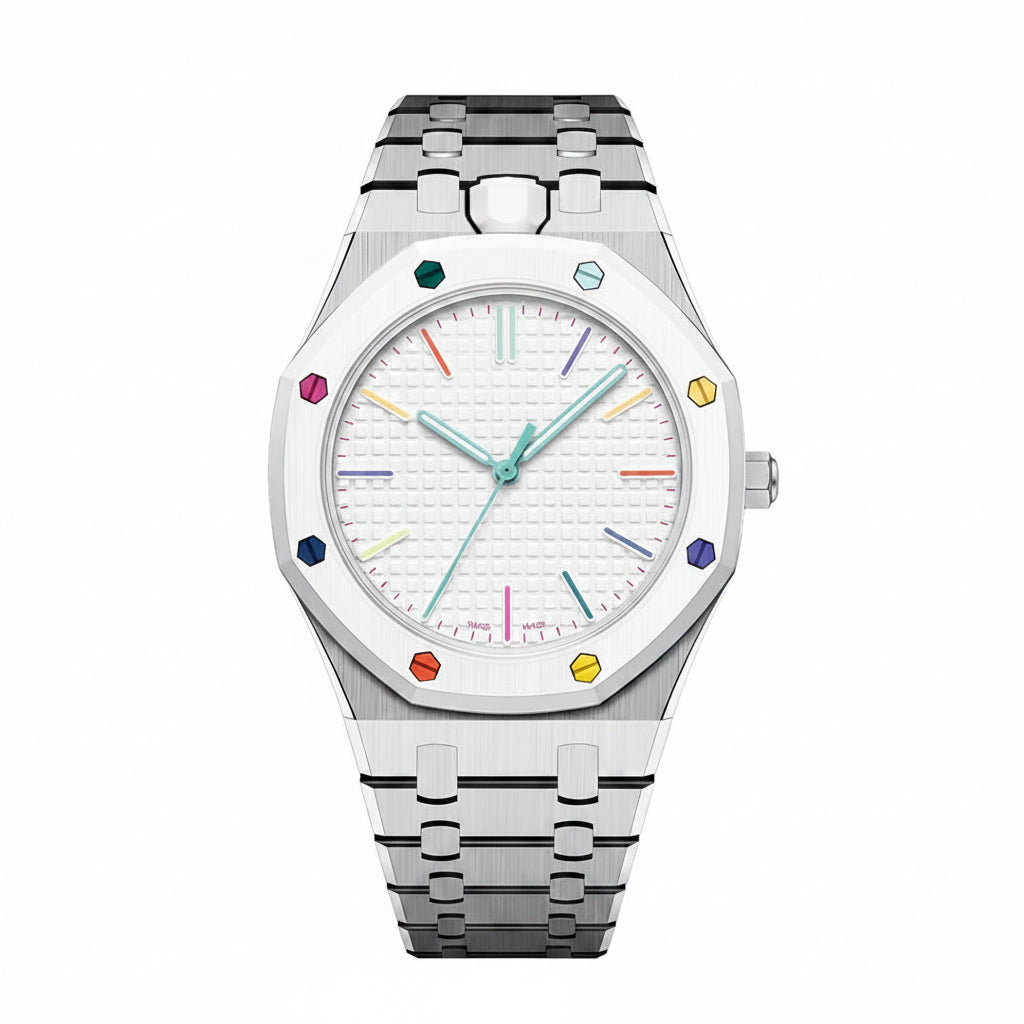 [Plus&Max]OAK POP EXCLUSIVE SILVER STEEL STRAP