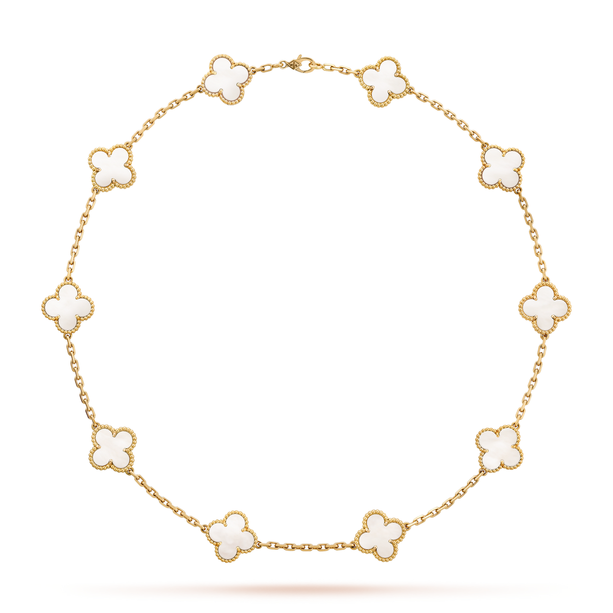 [Plus&Max]CLOVER 10 MOTIFS WHITE MOTHER OF PEARL NECKLACE