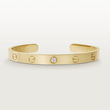 [Plus&Max]LOVE BRACELET 6.1MM 1 DIAMOND OPEN CUFF