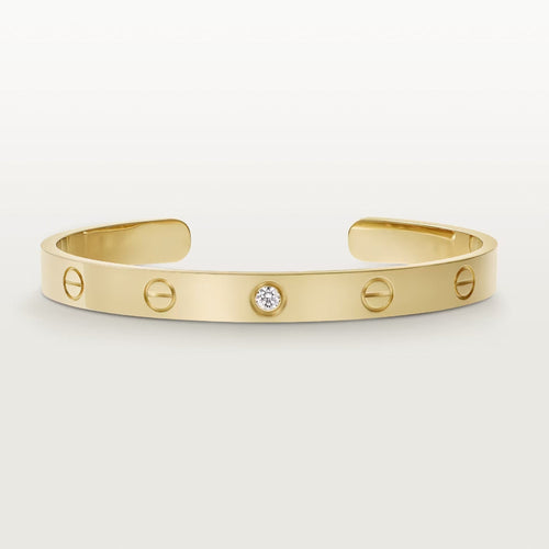 [Plus&Max]LOVE BRACELET 6.1MM 1 DIAMOND OPEN CUFF