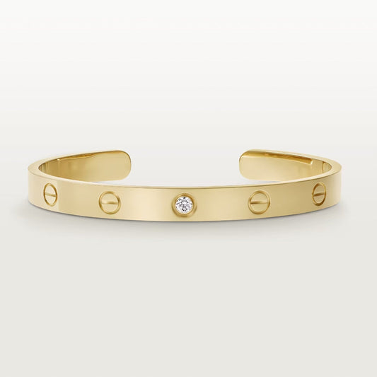 [Plus&Max]LOVE BRACELET 6.1MM 1 DIAMOND OPEN CUFF