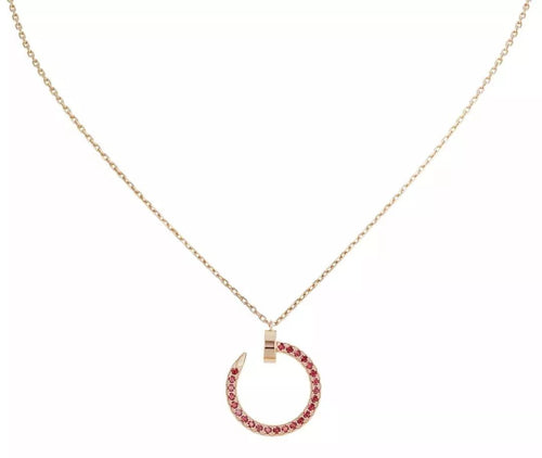 [Plus&Max]JUSTE NECKLACE GOLD RED DIAMONDS