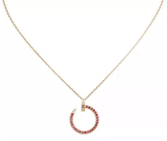 [Plus&Max]JUSTE NECKLACE GOLD RED DIAMONDS