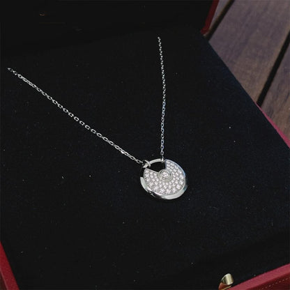 [Plus&Max]AMULETTE SILVER FULL DIAMOND NECKLACE