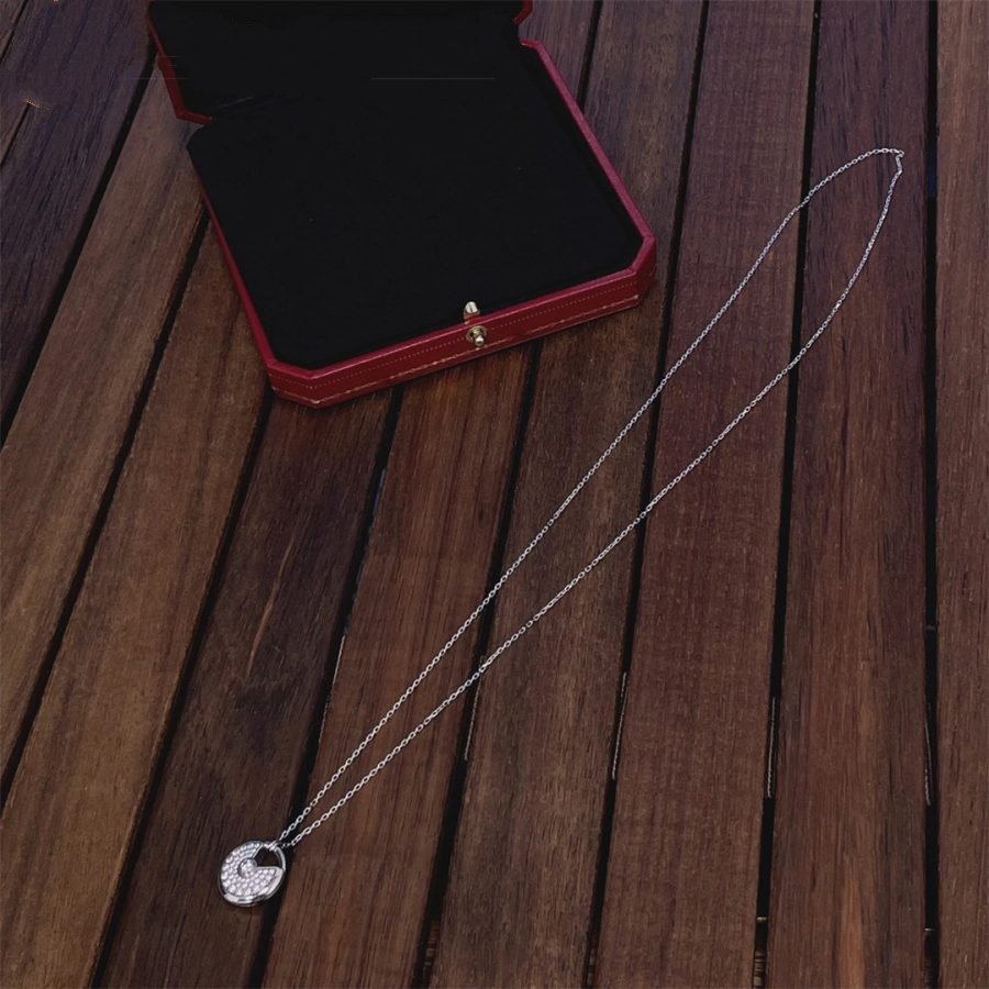 [Plus&Max]AMULETTE SILVER FULL DIAMOND NECKLACE