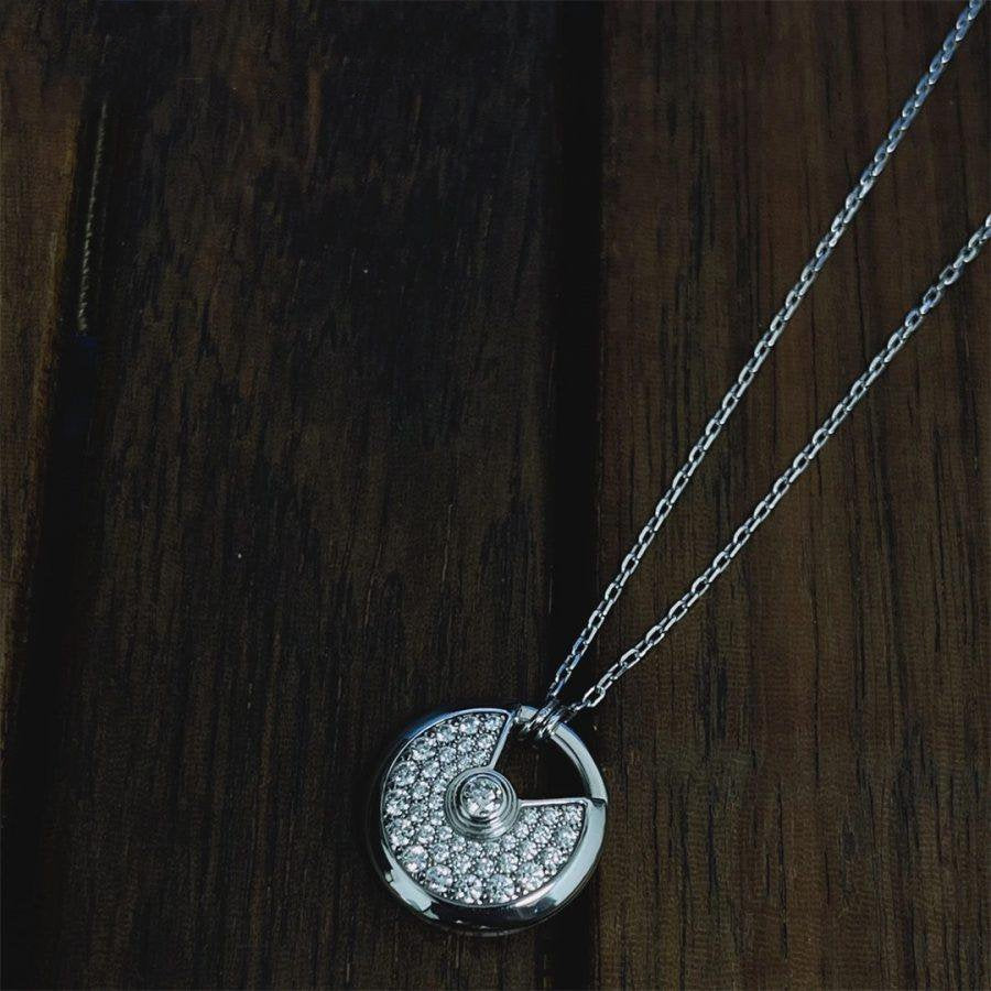 [Plus&Max]AMULETTE SILVER FULL DIAMOND NECKLACE