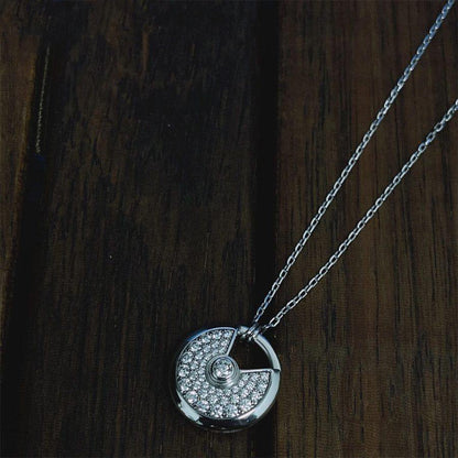 [Plus&Max]AMULETTE SILVER FULL DIAMOND NECKLACE