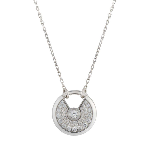 [Plus&Max]AMULETTE SILVER FULL DIAMOND NECKLACE