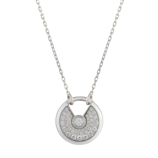 [Plus&Max]AMULETTE SILVER FULL DIAMOND NECKLACE