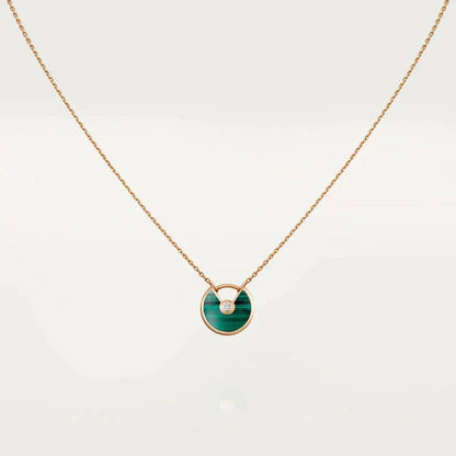 [Plus&Max]AMULETTE ROSE GOLD MALACHITE NECKLACE