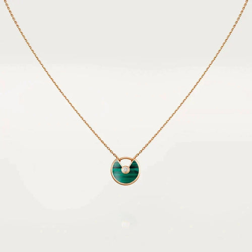 [Plus&Max]AMULETTE ROSE GOLD MALACHITE NECKLACE