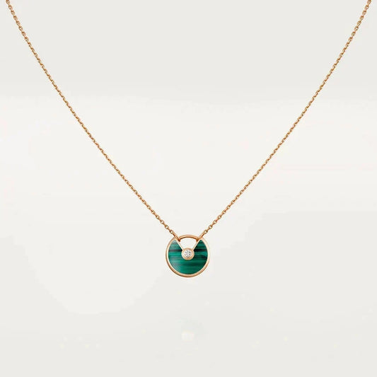 [Plus&Max]AMULETTE ROSE GOLD MALACHITE NECKLACE