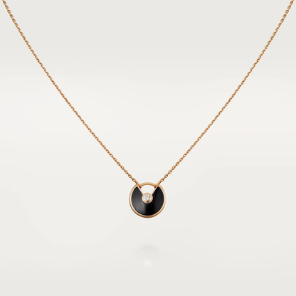 [Plus&Max]AMULETTE ROSE GOLD ONYX NECKLACE