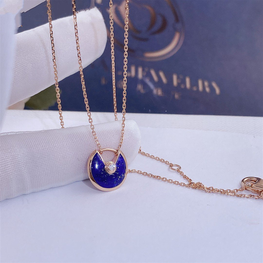 [Plus&Max]AMULETTE ROSE GOLD AGATE NECKLACE