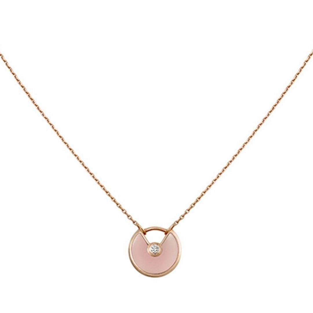 [Plus&Max]AMULETTE ROSE GOLD PINK MOP NECKLACE