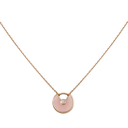 [Plus&Max]AMULETTE ROSE GOLD PINK MOP NECKLACE
