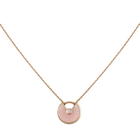 [Plus&Max]AMULETTE ROSE GOLD PINK MOP NECKLACE