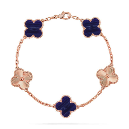 [Plus&Max]LUCKY CLOVER 5-MOTIF BRACELET - CHAROITE COLLECTION