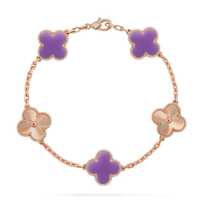 [Plus&Max]LUCKY CLOVER 5-MOTIF BRACELET - LAVENDER COLLECTION