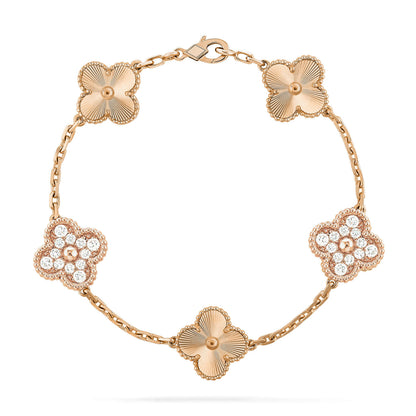 [Plus&Max]LUCKY CLOVER 5-MOTIF BRACELET - LASER COLLECTION