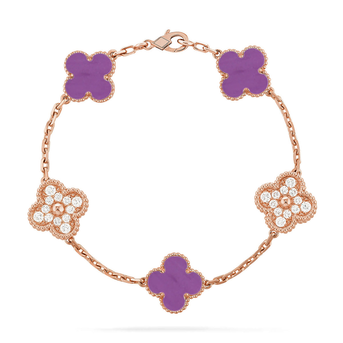 [Plus&Max]LUCKY CLOVER 5-MOTIF BRACELET - VIOLET COLLECTION