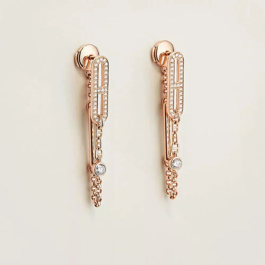 [Plus&Max]CHAINE CHAOS DIAMOND DROP EARRINGS