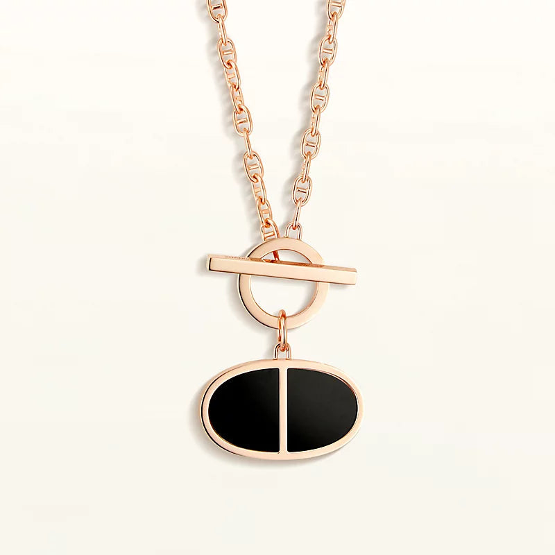 [Plus&Max]CHAINE VERSO BLACK CERAMIC NECKLACE