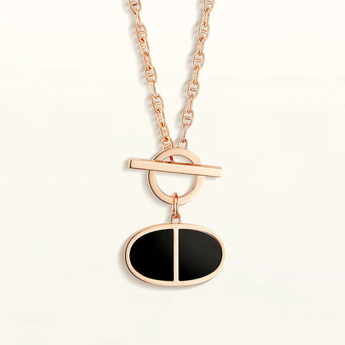 [Plus&Max]CHAINE VERSO BLACK CERAMIC NECKLACE