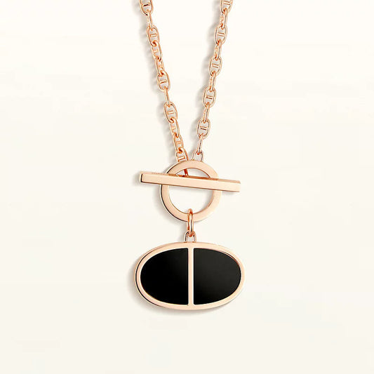 [Plus&Max]CHAINE VERSO BLACK CERAMIC NECKLACE